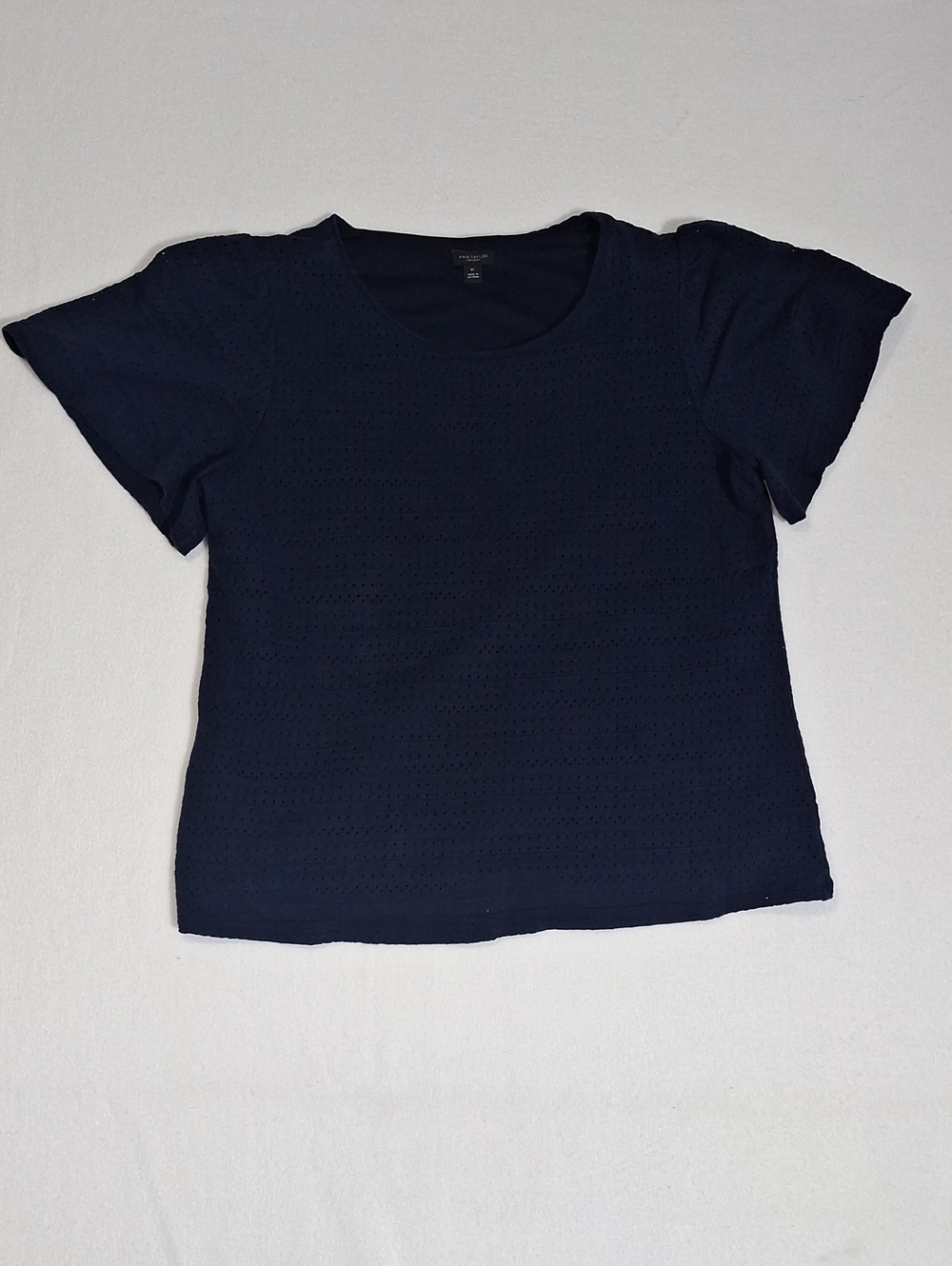 Navy Eyelet Blouse